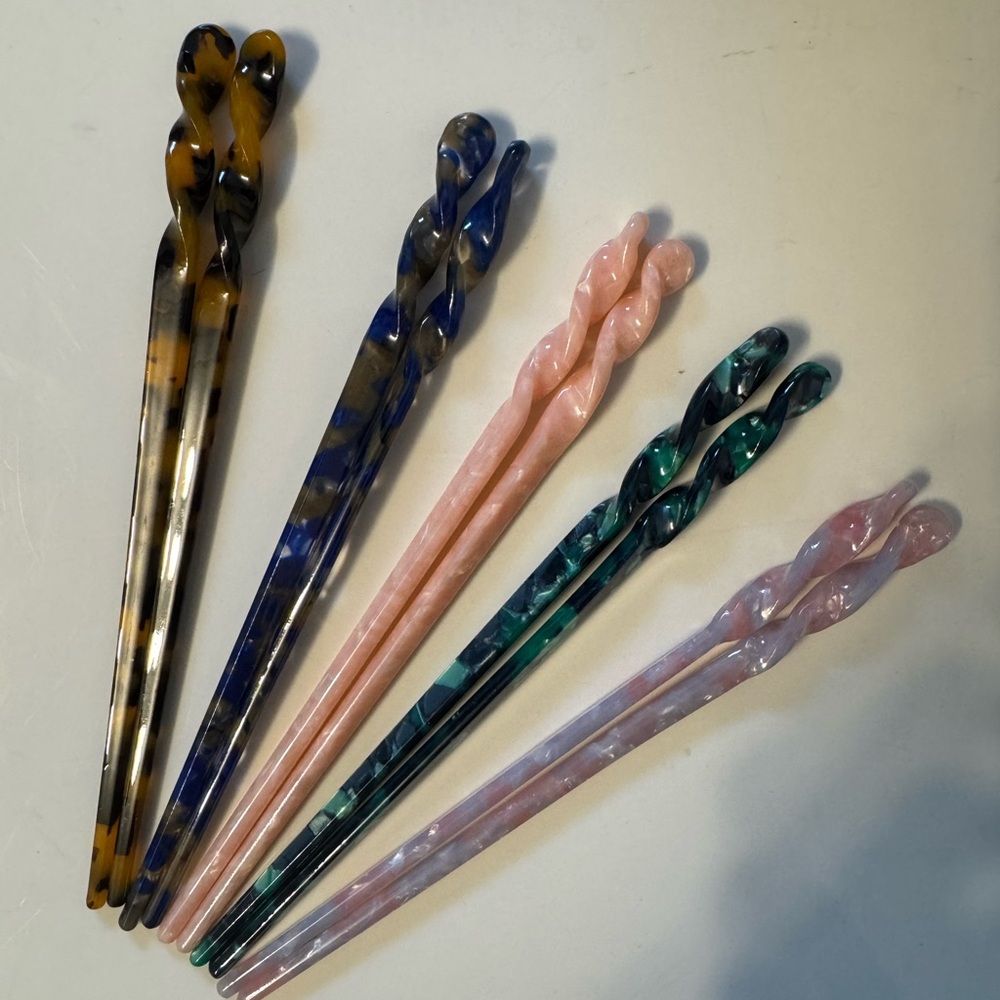 🌟3/$20 Eligible! Lot of 5 Pairs Multicolored Hair Chopsticks